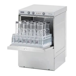 Suppliers of Halcyon Amika AMH35 D glasswasher and Amika AMH35 glasswasher. The Amika AMH35 is gravity drain. Amika AMH35D is pumped drain.