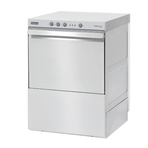 Suppliers of halcyon Amika AMH50 Glasswasher. Gravity drain and pumped drain commercial glasswasher.