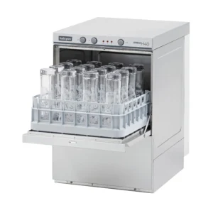 Suppliers of Halcyon Amika AMH40 gravity drain glasswasher and Halcyon AMH40D pumped drain glasswasher.